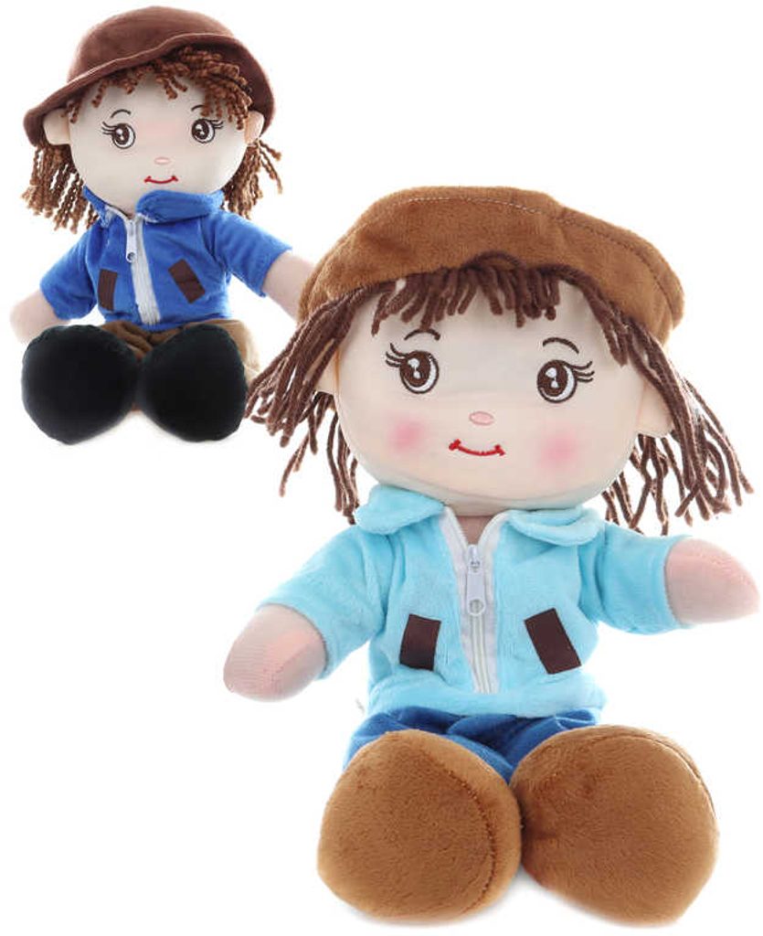 Baby panáček hadrový 35cm textilní panenka kluk s kloboučkem 2 druhy levně  na Mikaton.cz