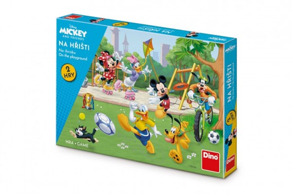 Mickey a kamarádi na hřišti 2v1 dětské společenské hry v krabici  33,5x23x3,5cm | Mickey Mouse | Mikaton.cz