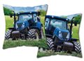 Povlak na polštářek Traktor blue svítící Bavlna, 40/40 cm