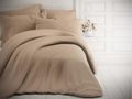 Jednobarevné bavlněné ložní povlečení Béžové 140×200, 70×90 cm