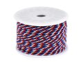 Šňůra kroucená trikolora Ø2 a 4 mm návin 18 metrů