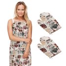 Kuchyňská zástěra+chňapka 2ks EMA Hnědá,Béžová 1750/563