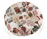 Sedák EMA kulatý prošívaný Béžová,Hnědá 62/563 průměr 40 cm