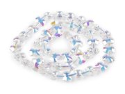 Skleněné korálky broušené mašličky a hladké tyčky na drátku