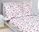 Povlečení bavlněný satén Růžová,Šedá,Bílá 94/549