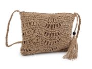 Háčkovavá kabelka z rafie - lýka se zipem 27x23 cm