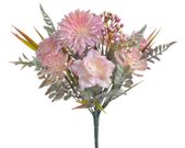 Umělá kytice mix, sukulenty, růžová