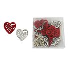Dekorace srdce, 24 ks D6027 - 3,5 × 3,5 × 0,3 cm