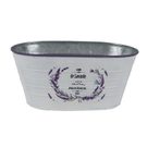 Květináč plechový motiv levandule ovál K4596/2 - Oval:23.5x13x10.5 Bottom:19x10.5