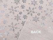 Vánoční bavlněná - imitace lnu sněhové vločky metalické METRÁŽ