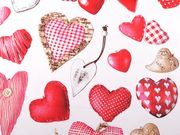 Bavlněná látka / plátno srdce