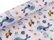 Bavlněná látka / plátno mořský svět METRÁŽ