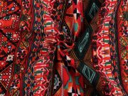 Bavlněná látka / plátno s řidší vazbou etno METRÁŽ