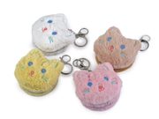 Plyšové kosmetické zrcátko / přívěsek na kabelku kočka