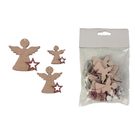 Sada andělů 12ks, D2419 - 3,7 x 0,2 x 4 cm 6,5 x 0,2 x 7 cm S/12