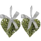 Srdce 10cm, sv zelené, sada 2ks P0229-15 - 10 x 3 x 10 cm