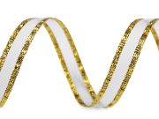 Stuha s lurexovým okrajem šíře 11 mm návin 45 metrů