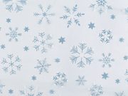 Tyl oděvní / dekorační vánoční vločky s glitry METRÁŽ