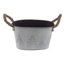 Květináč plechový oválný K3937/1 - 19,5 x 11,2 x 12 cm