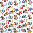 Látka - elastický úplet s potiskem Bílá,Červená,Modrá 48/404 šířka 175 cm