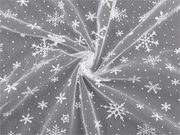 Tyl oděvní / dekorační vánoční vločky METRÁŽ