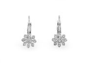 Náušnice z nerezové oceli s broušenými kamínky motýl, květ