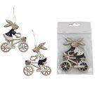 Velikonoční zajíc k zavěšení, 2 ks D6052-19 - 8 x 0,4 x 10 cm