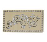 Dno - víko překližkové Natur obdélník s květinou 26x14 cm / otvory 8 mm