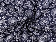 Bavlněná látka / plátno modrotisk rostliny METRÁŽ