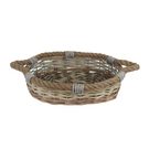 Košík oválný šedý malý P2039/M - 38 x 28 x 9 cm