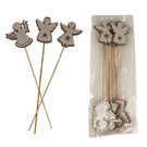 Zápich anděl, 6 ks D4595 - 4,5 - 5 x 0,5 x 5 - 6 cm