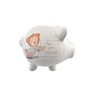 Pokladnička ker. První pokladnička bílá 10x8,5x9 cm