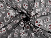Organza Halloween / lebky s glitry METRÁŽ