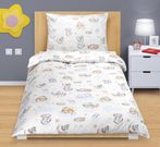 Povlečení bavlněné Junior Bílá,Béžová,Modrá 90/024 140x200, 70x90 cm