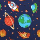 Látka - Bavlna Modrá,Oranžová 48/088 šířka 160 cm