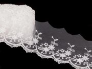 Vyšívaná krajka na monofilu šíře 70 mm METRÁŽ