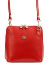 GREGORIO Kožená malá dámská crossbody kabelka červená
