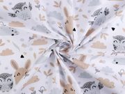 Bavlněná látka lesní zvířátka METRÁŽ