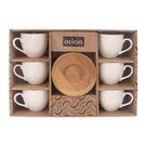 Hrnek s podšálkem WHITELINE, 6 ks O0058 - dia 6,5 x 6 cm