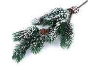 Umělá borovice s šiškami ojíněná zimní menší