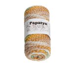 Příze PAPATYA COTTON BLEND batik Bílá,Hnědá,Zelená 1011 100g / 225 m