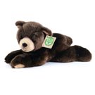 Plyšový medvěd tmavě hnědý ležící 15 cm