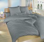 Bavlněné ložní povlečení Hvězdička bílá na šedém 140×200, 70×90 cm