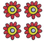 Podtácek sada 4 ks Červená 1100/052 10x10 cm - 4ks