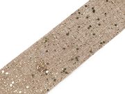 Vánoční stuha metráž imitace juty s glitry šíře 60 mm METRÁŽ