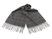 Pánská šála s třásněmi káro 30x175 cm