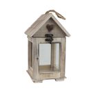 Dřevěná lucerna domeček 23 cm D7097
