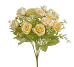 Kytice růžiček - žlutá/krémová