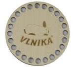 Dno - víko překližkové Natur kruh s králíčkem 10 cm průměr / otvory 6mm