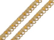 Leonský prýmek s flitry šíře 13 mm METRÁŽ